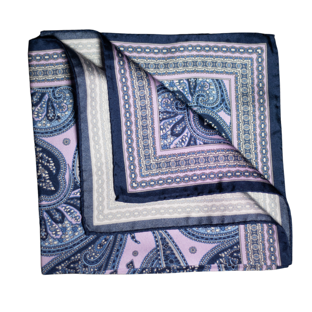 Pocket Square XL Alter Knabe - PAISLEY LILAC