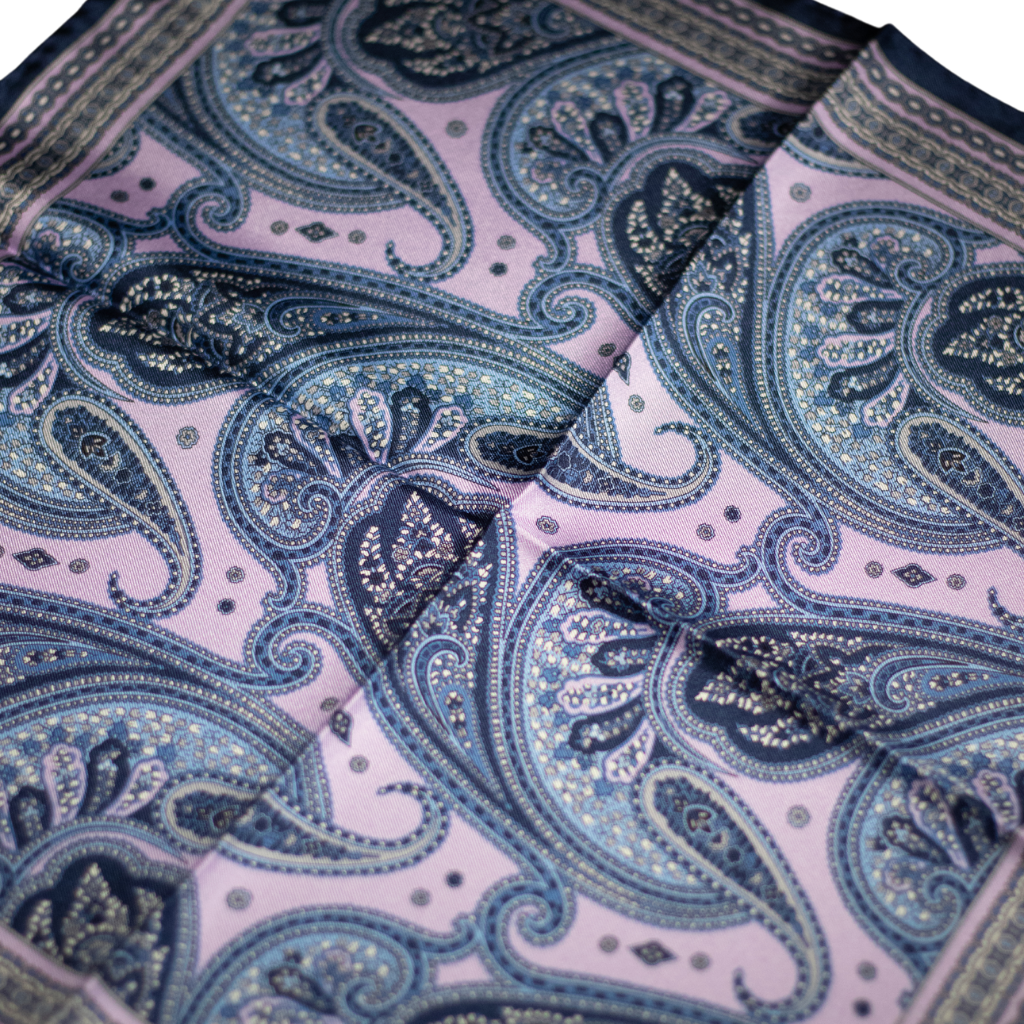 Pocket Square XL Alter Knabe - PAISLEY LILAC