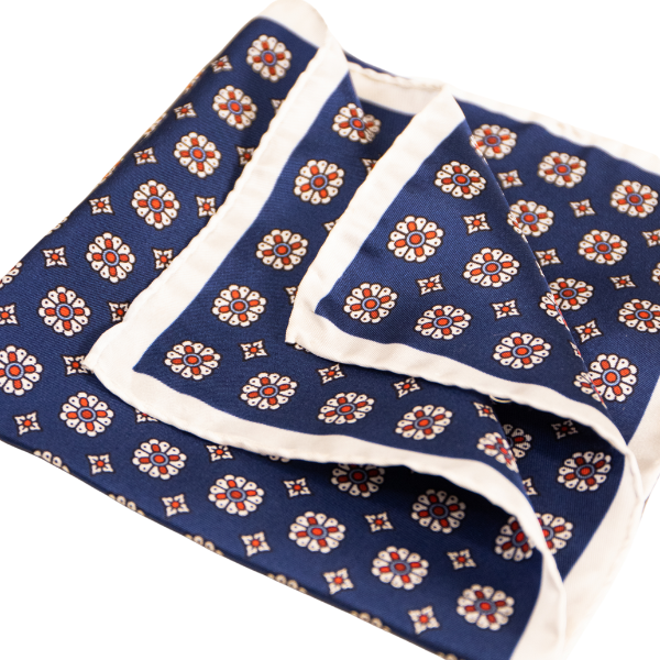 Pocket Square Alter Knabe - "Blue Bug White"