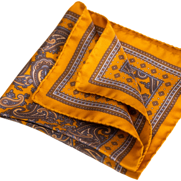Pocket Square Alter Knabe - "Big Orange Paisley"