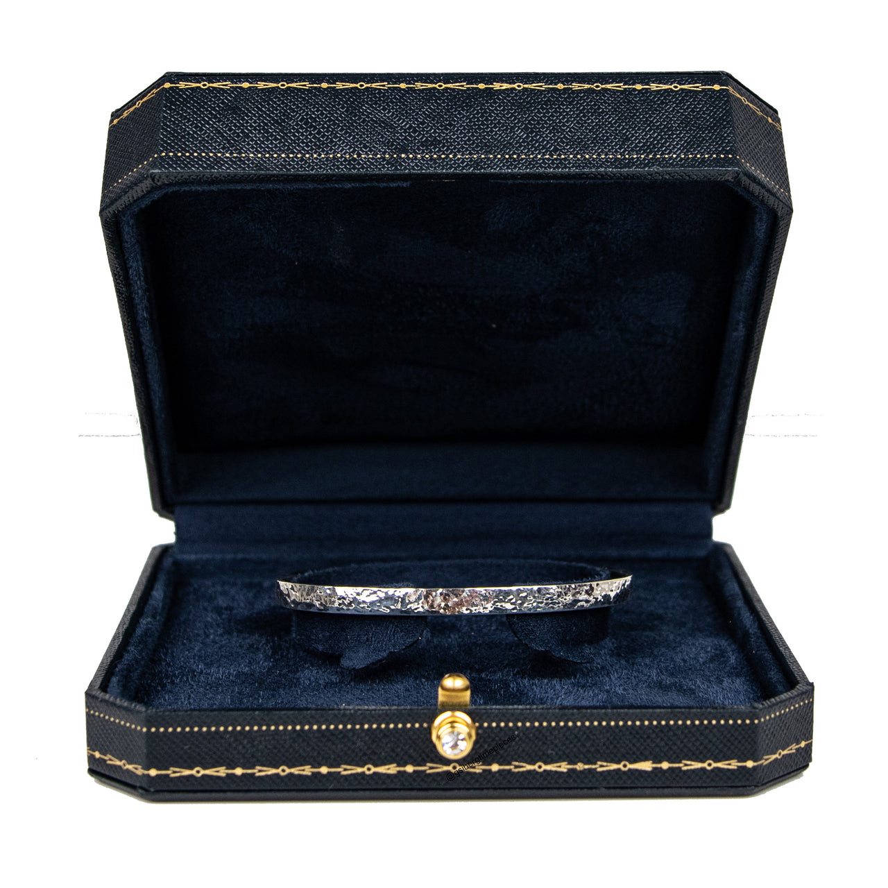 925 Silber Gehämmert Gloss- Armspange GrassArt