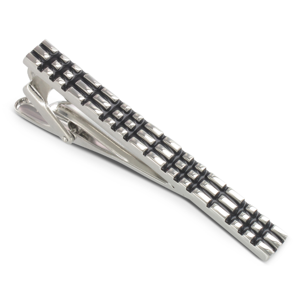 Krawattennadel schwarzes Lackmuster