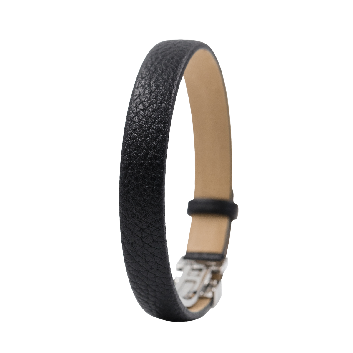 Hirsch SETH Leder Armband in schwarz aus echtem Leder mit Verschluss  für Sie und Ihn Unisex komfortabel zu tragen da der innen Ring aus gerautes Leder ist die Edelstahlschließe ist einstellbar Luxus in Vorarlberg Geschenkideen