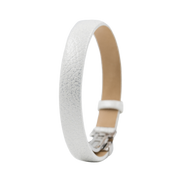 Hirsch SETH Leder Armband in weiß mit Silberstaub aus echtem Leder mit Verschluss  für Sie und Ihn Unisex komfortabel zu tragen da der innen Ring aus gerautes Leder ist die Edelstahlschließe ist einstellbar Luxus in Vorarlberg Geschenkideen