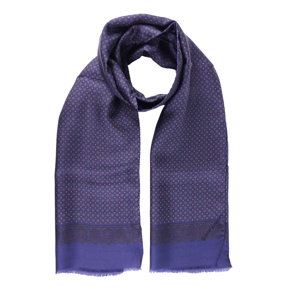 100% Silk Scarf Alter Knabe - BLU SCURO