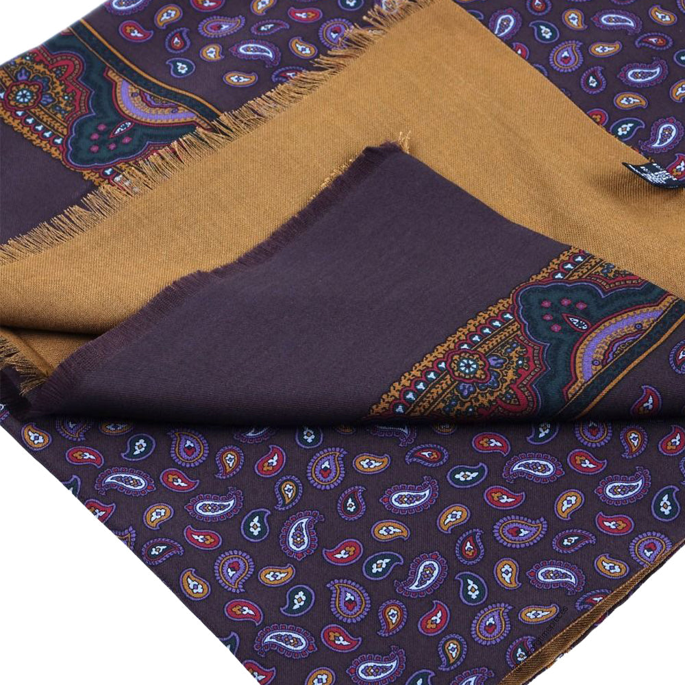 50/50 Silk & Wool Scarf Alter Knabe - VIOLA CAMMELLO