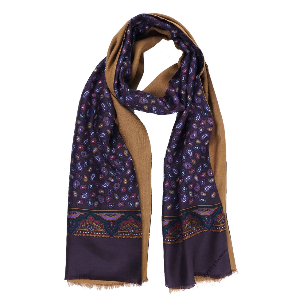 50/50 Silk & Wool Scarf Alter Knabe - VIOLA CAMMELLO